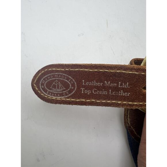 Zep-Pro Trout Fish Canvas & Brown Leather Belt w/Brass Buckle Size 44 men’s - Picture 6 of 8